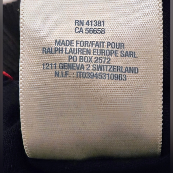 NWT - Ralph Lauren Lined Pants; Size 18M - Red with Navy stripes and lining - Picture 8 of 9